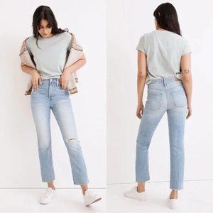 Madewell Perfect Vintage High Rise Crop Raw Hem Jean, Coney Destroyed